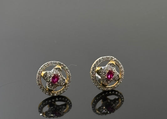 22K Solid Gold Fancy Studs ES172