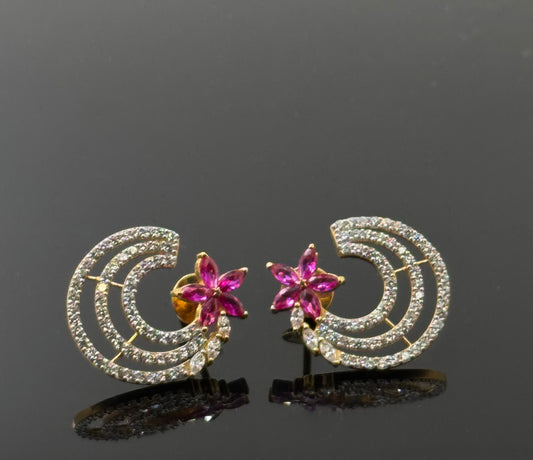 22K Solid Gold Fancy Studs ES175