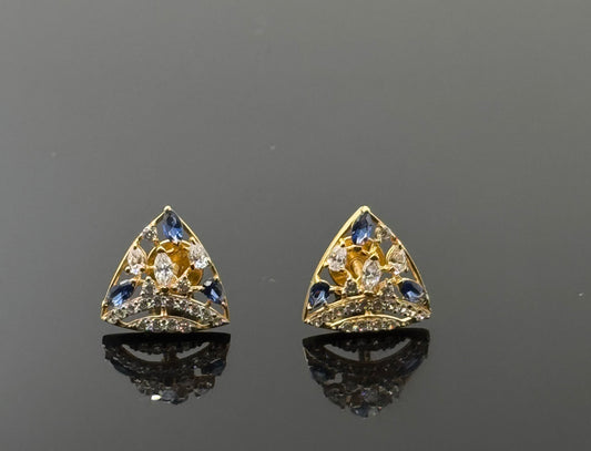 22K Solid Gold Fancy Studs ES179