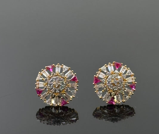 22K Solid Gold Fancy Studs ES187