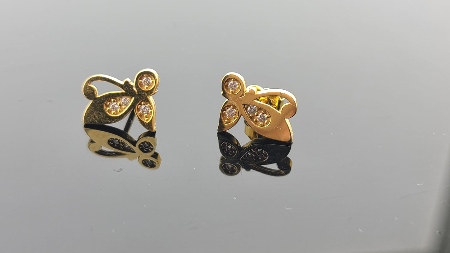 22K Solid Gold Children Studs ES1872