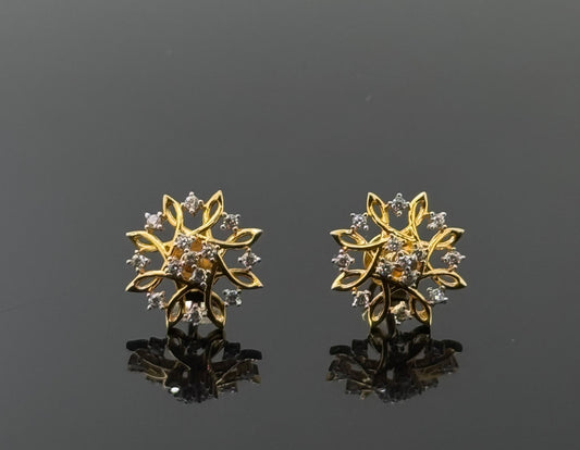 22K Solid Gold Fancy Studs ES189