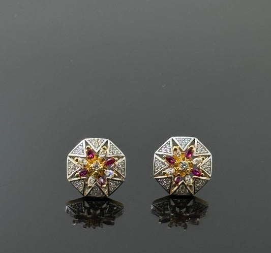 22K Solid Gold Fancy Studs ES191