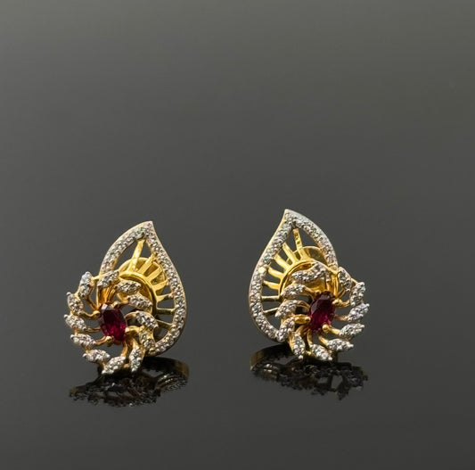22K Solid Gold Fancy Studs ES194