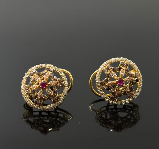 22K Solid Gold Fancy Studs ES199