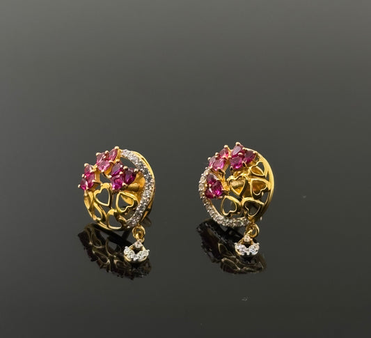 22K Solid Gold Fancy Studs ES200