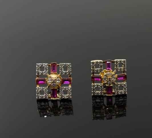 22K Solid Gold Fancy Studs ES202