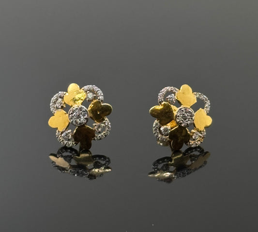 22K Solid Gold Fancy Studs ES204
