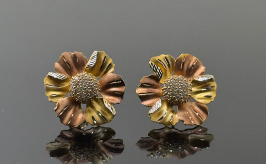 22K Solid Gold Fancy Studs ES209