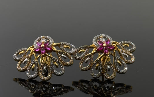 22K Solid Gold Fancy Studs ES214