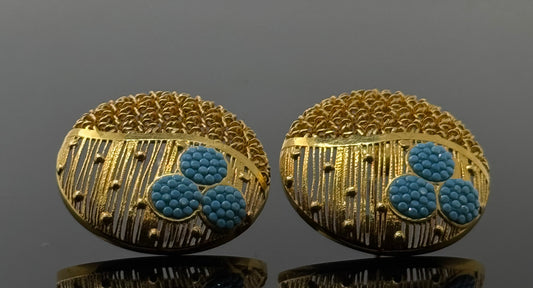 22K Solid Gold Fancy Studs ES220