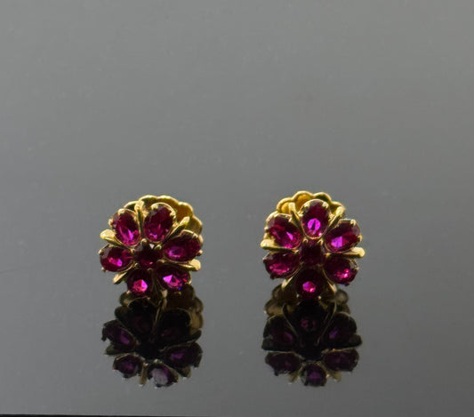 22K Solid Gold Fancy Studs ES230