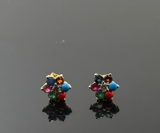 22K Solid Gold Fancy Studs ES235