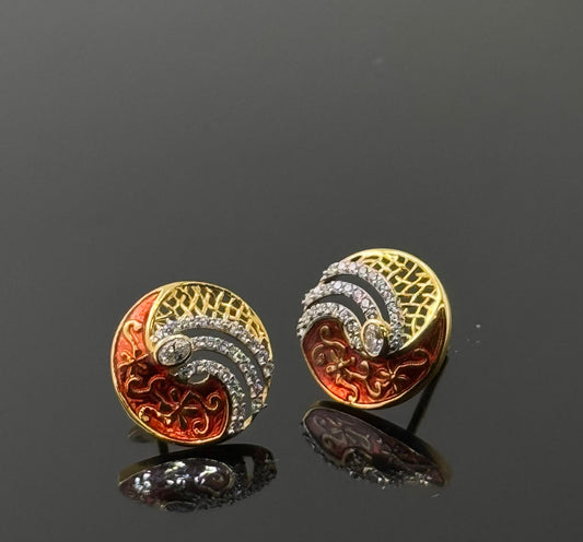 22K Solid Gold Fancy Studs ES238