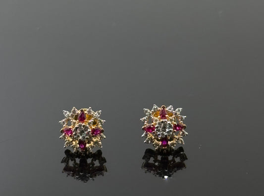 22K Solid Gold Fancy Studs ES239