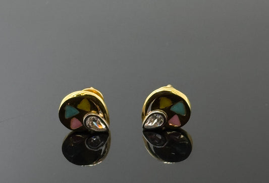 22K Solid Gold Fancy Studs ES240