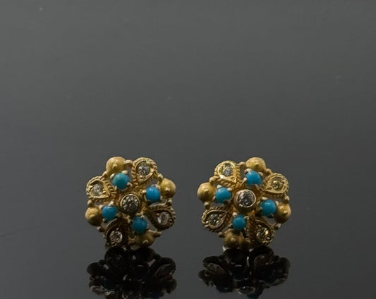 22K Solid Gold Fancy Studs ES248