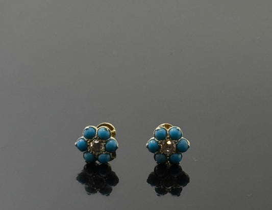 18K Solid Gold Fancy Studs ES255