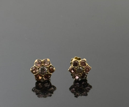 18K Solid Gold Fancy Studs ES257