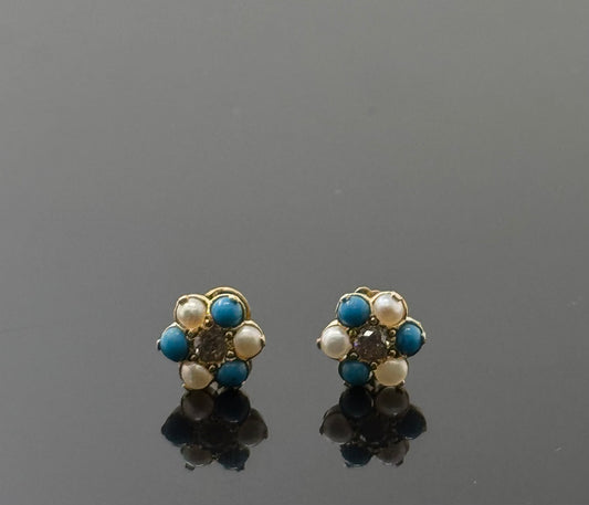 18K Solid Gold Fancy Studs ES258