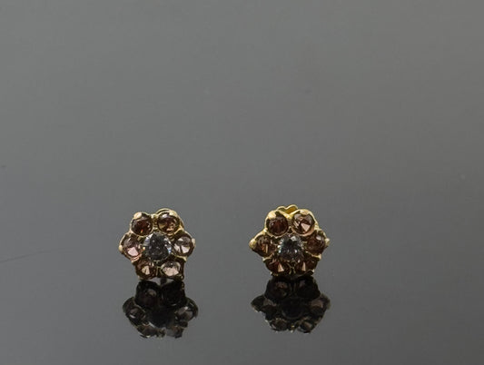 18K Solid Gold Fancy Studs ES263