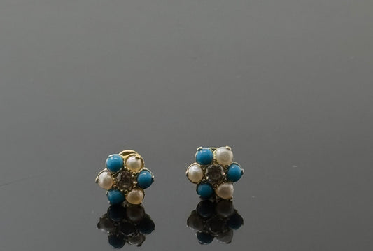 18K Solid Gold Fancy Studs ES268