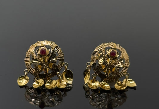 22K Solid Gold Fancy Studs ES283
