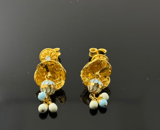21K Solid Gold Fancy Studs ES294