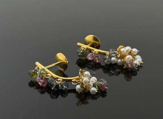 18K Solid Gold Fancy Studs ES305