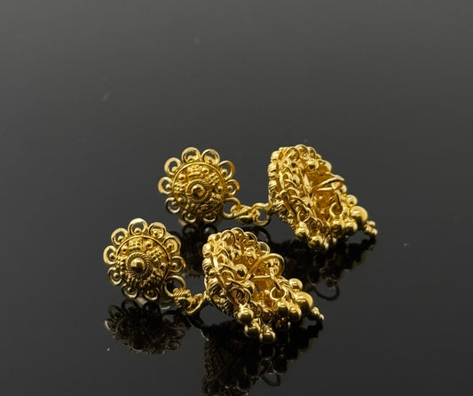 22K Solid Gold Fancy Studs ES317
