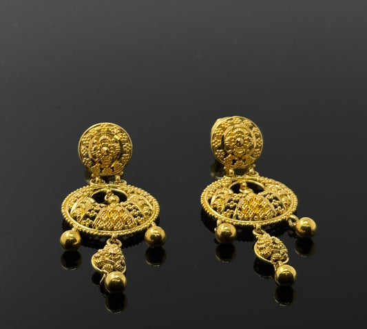 22K Solid Gold Fancy Studs ES323