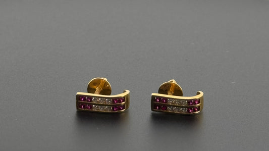 22K Solid Gold Fancy Studs ES329