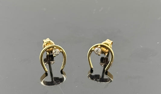 18K Solid Gold Fancy Studs ES34