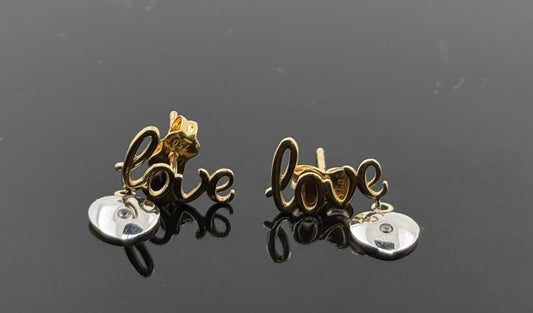 18K Solid Gold Fancy Studs ES36