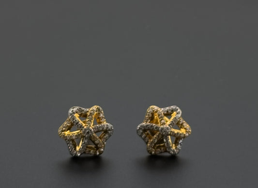22K Solid Gold Fancy Studs ES381