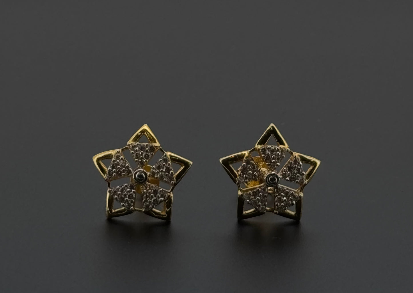 22K Solid Gold Fancy Studs ES382