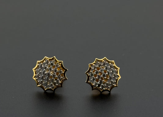 22K Solid Gold Fancy Studs ES387