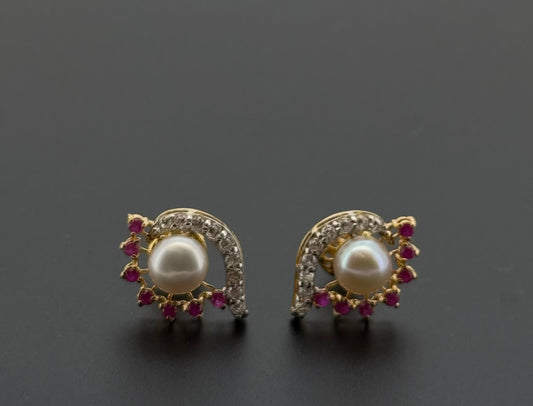 22K Solid Gold Fancy Studs ES400