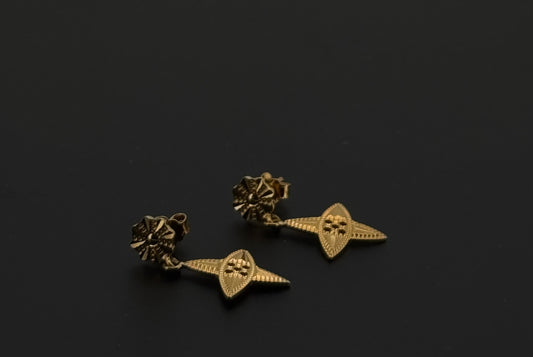 22K Solid Gold Fancy Studs ES447