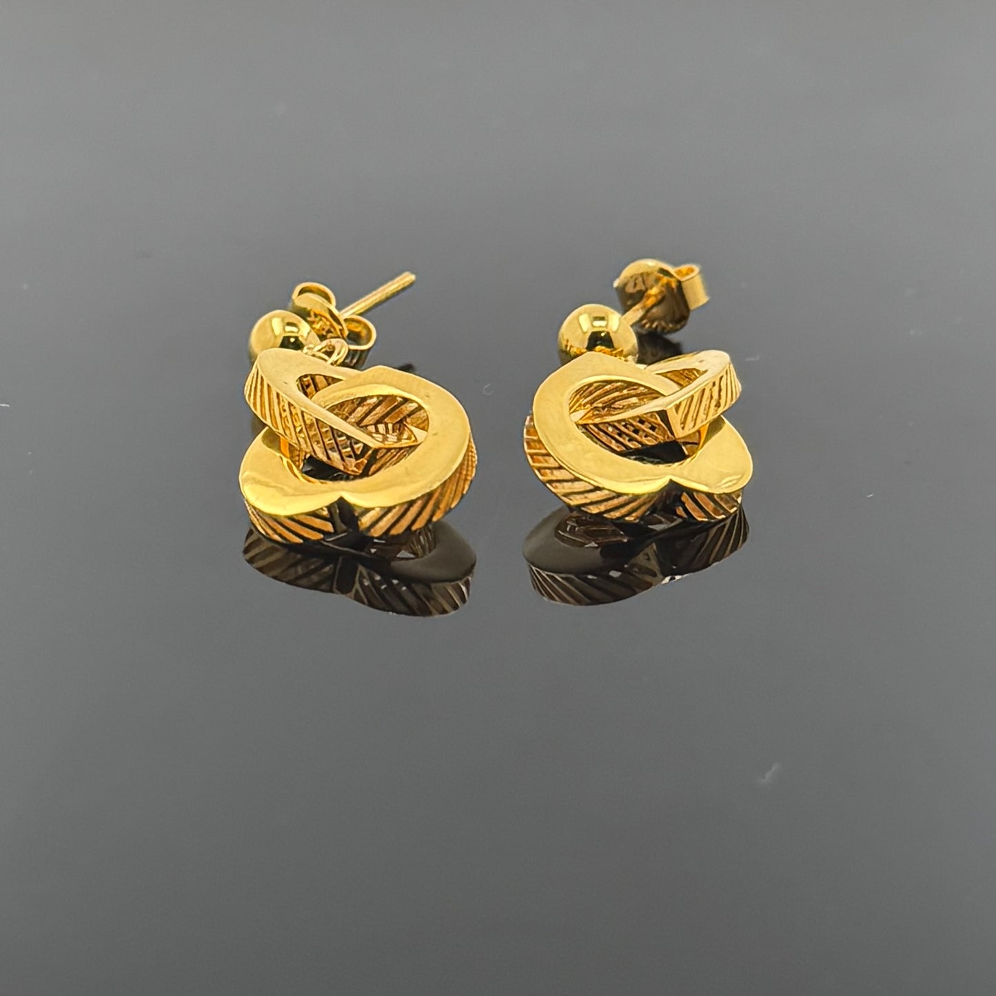 22K Solid Gold Fancy Studs ES46