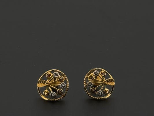 22K Solid Gold Fancy Studs ES463