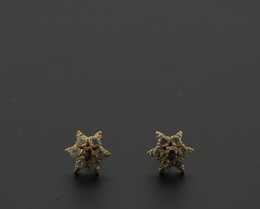 18K Solid Gold Fancy Studs ES482