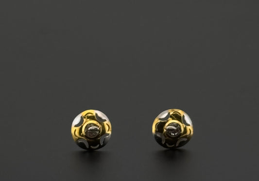18K Solid Gold Fancy Studs ES483