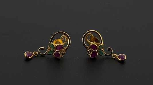 22K Solid Gold Fancy Studs ES517