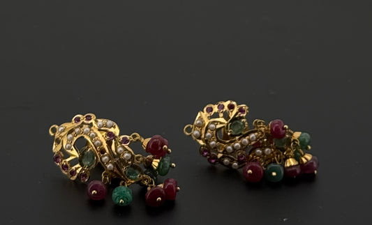 22K Solid Gold Fancy Studs ES518