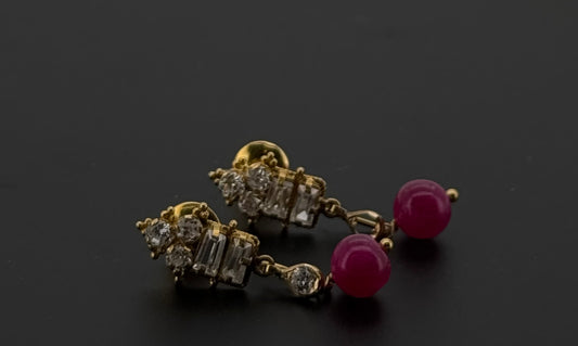 21K Solid Gold Fancy Studs ES524