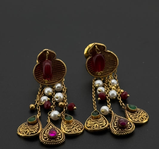 22K Solid Gold Fancy Studs ES622