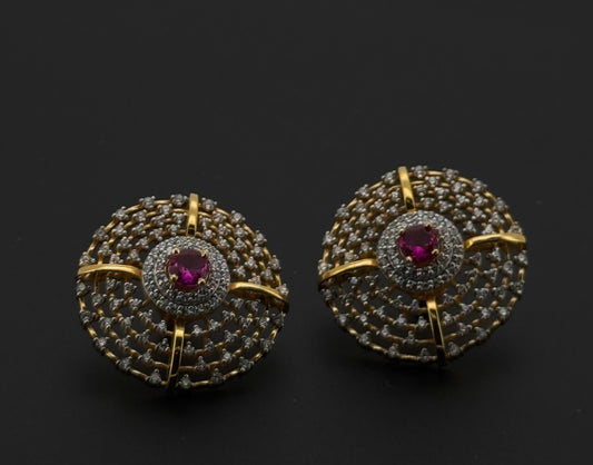 22K Solid Gold Fancy Studs ES624