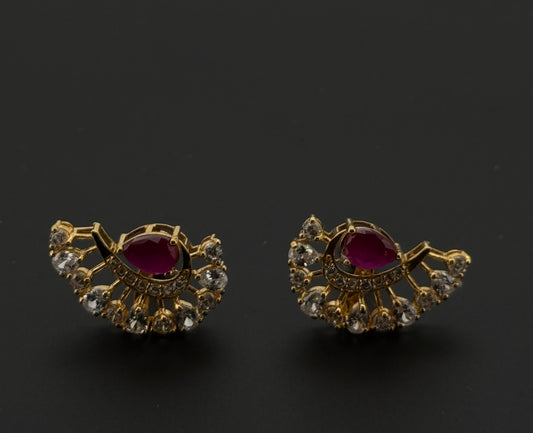 22K Solid Gold Fancy Studs ES628