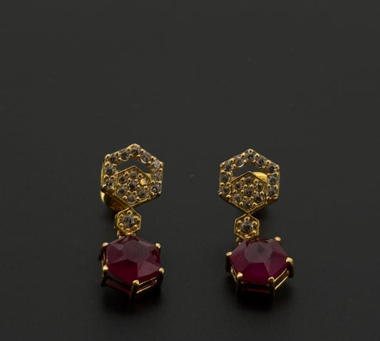 22K Solid Gold Fancy Studs ES629